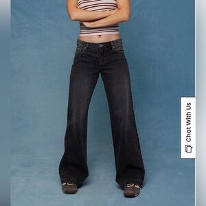 Women's PAC Sun Black Wide-Leg Jeans Size 28 SHORT